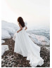 White Satin Open Back Asymmetrical Wedding Dress